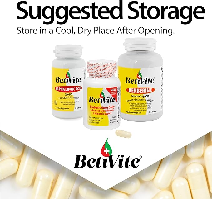 BetiVite Alpha Lipoic Acid Supplements, Alpha Lipoic Acid 250 mg, 60 Vegetarian Capsules