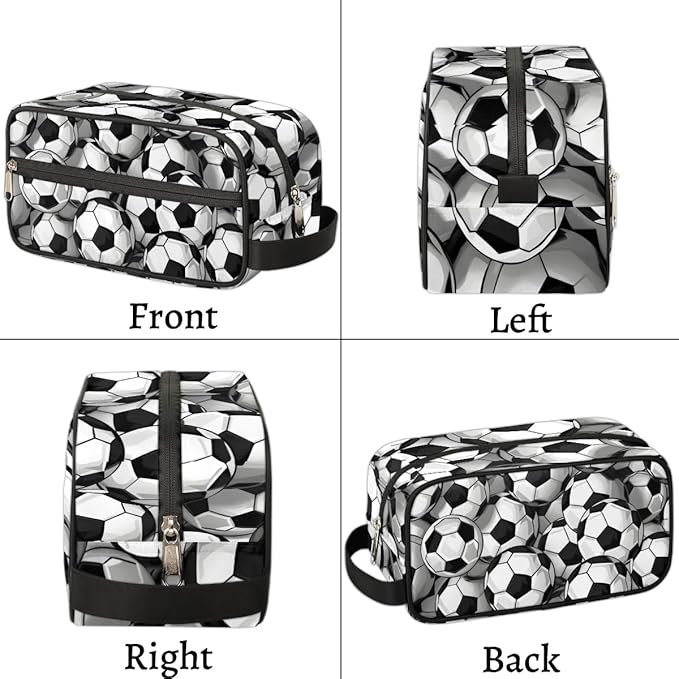 Soccer Travel Cosmetic Bag for Boy Men,Hanging Toiletry Bag,Waterproof Makeup Bag,Approved Hygiene Bag Shave Dopp Kit Organizer for Toiletries Shower Bathroom Carry-on Accessories Gifts