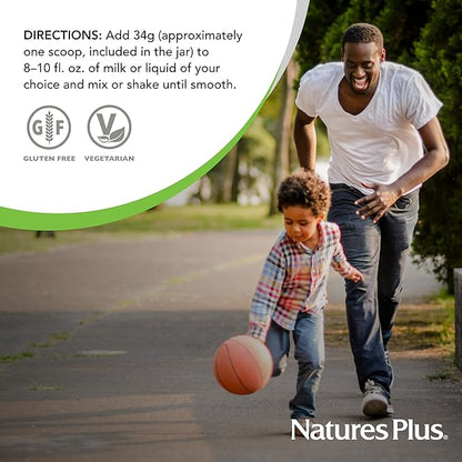NaturesPlus Source of Life Gold Energy Shake - 0.97 lb - Tropical Berry Flavor - Vitamin, Mineral & Protein Formula with 120+ Concentrated Whole Foods - Vegetarian & Gluten Free - 13 Servings