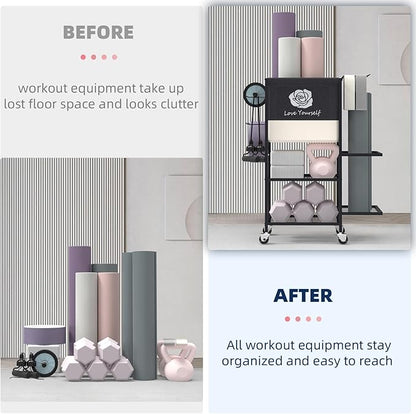 Yoga Mat Storage Rack，Home Gym Storage Rack Gym