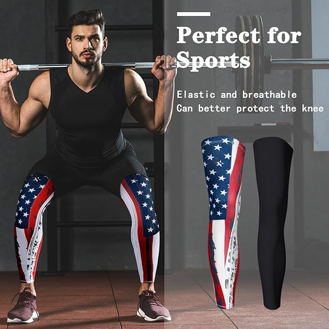Skylety Compression Leg Sleeve Full Length Leg Sleeves Sports Cycling for Men Women, Running, Basketball