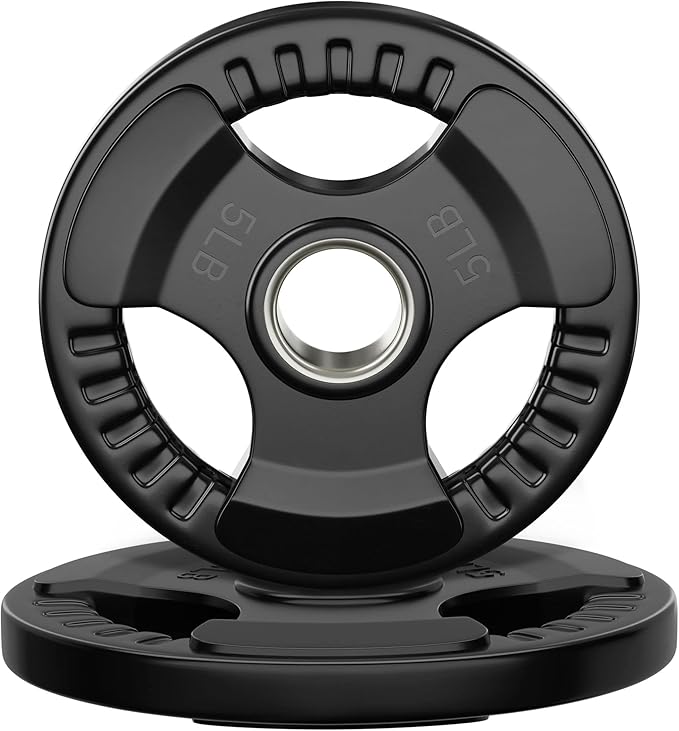 Rubber Weight Plates 2-Inch 5LB-2pcs/10LB-1pcs Barbell Plates Grip