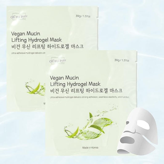 OHMYPURE Hydrogel Collagen Korean Face Mask Luxury Skin Care 2 EA (VeganMucin)