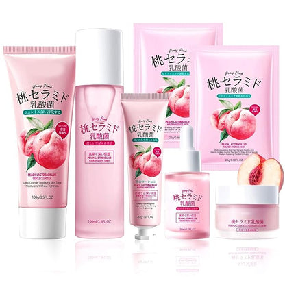 Peach Skincare Set, Peach Skin Care For Teens 10-12, Face Skin Care Set, Anti-Aging Skin Care Routine Kit For Women, Hydrating Girls Skin Care For Kids Age 8-12, Vegan & Organic
