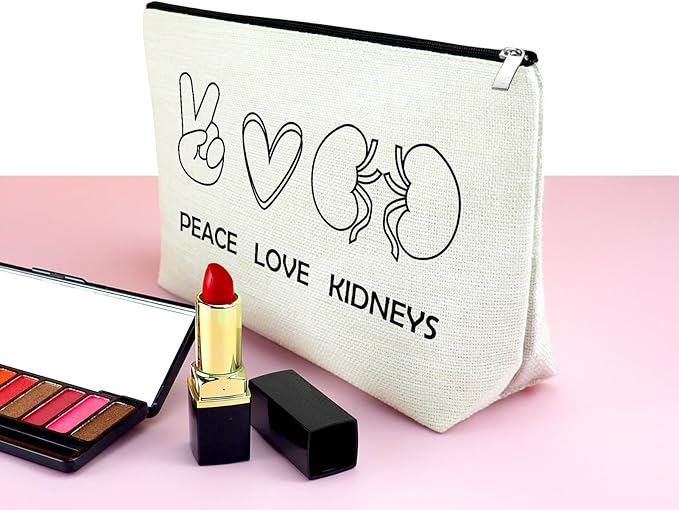 Kidney Transplant Gift Makeup Bag Kidney Donor Gifts for Women Nephrology Nurse Gift Nephrology Doctor Appreciation Cosmetic Bag Christmas Birthday Present for Dialysis Nurse Student Travel Pouch