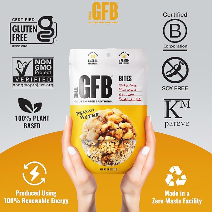 The Gluten Free Brothers Gluten Free Protein Bites Variety Pack – Non GMO, Soy Free, Vegan – Snack Size Plant Based Protein Energy Balls, 4 Oz (6 Count)