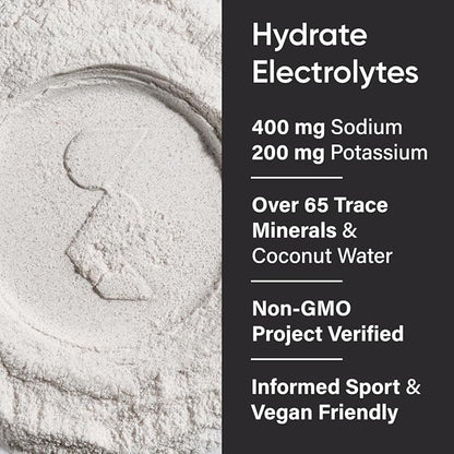Sports Research Hydrate Electrolytes Powder Packets - Sugar-Free & Naturally Flavored with Vitamins, Minerals, and Coconut Water - Supports Hydration - 32 Packets - Variety Pack