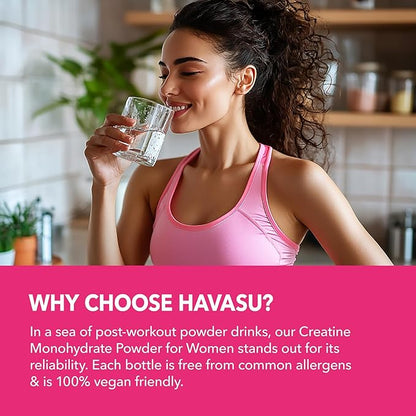 Creatine for Women With Micronized Creatine Monohydrate Powder for Post Workout Recovery Powder - Creatine for Women Booty Gain - 3g Unflavored, Non-GMO, Vegan Creatine Powder for Woman - 100 Servings