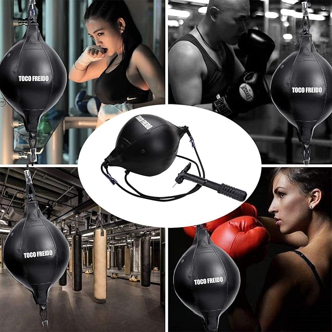 TOCO FREIDO Double End Punching Ball, Speed Bag with Difficulty Levels Boxing Reflex Ball with Headband, Perfect for Reaction, Agility, and Hand Eye Coordination Training