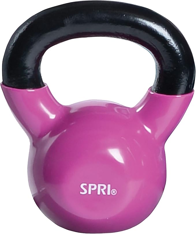 SPRI Kettlebell Weights Deluxe Cast Iron Vinyl Coated