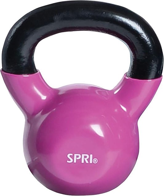 SPRI Kettlebell Weights Deluxe Cast Iron Vinyl Coated