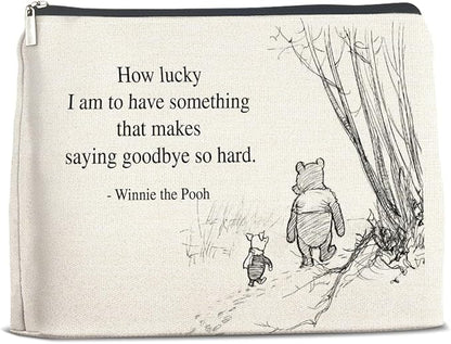 YeleY Pooh Bear Gifts for Women Girls, Leaving Gift for Women Girls Friends Sisters, Classic Pooh Bear Makeup Bag Cosmetic Bag Purse