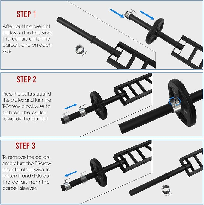Yes4All Multi Grip Barbell & Cable Attachment - 2 Collars,