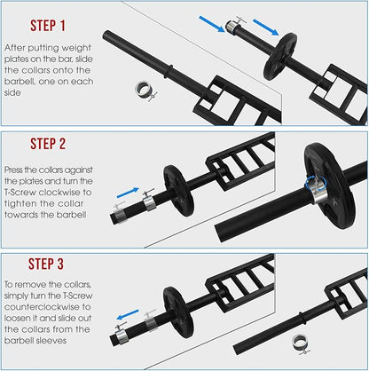 Yes4All Multi Grip Barbell & Cable Attachment - 2 Collars,