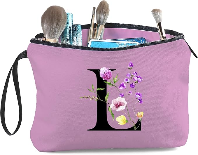 SEAMOON Birthday Friendship Bridesmaid Team Gifts for Employees Women Mom Aunt Daughter Teenage Girl Personalized Make up Cosmetic Bag Travel with Mirror Mothers Day Christmas Graduation L