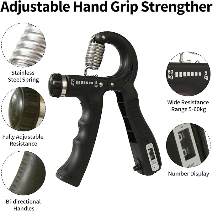 Grip Strength Trainer 11-132 Lbs (5-60kg), Forearm