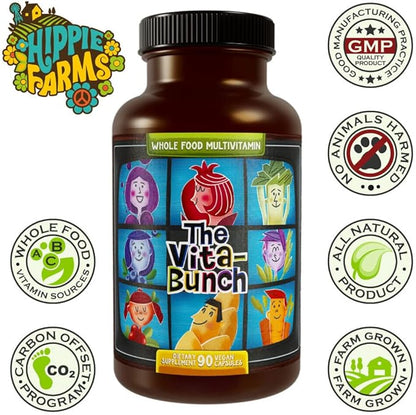 Whole Food Multivitamin Fruit & Super Greens All-in-one Vitamin Complex, 90 Vegan Capsules - Daily Vitamin for Women and Men - Iron, Zinc, B12, Vitamin A, D3 and More