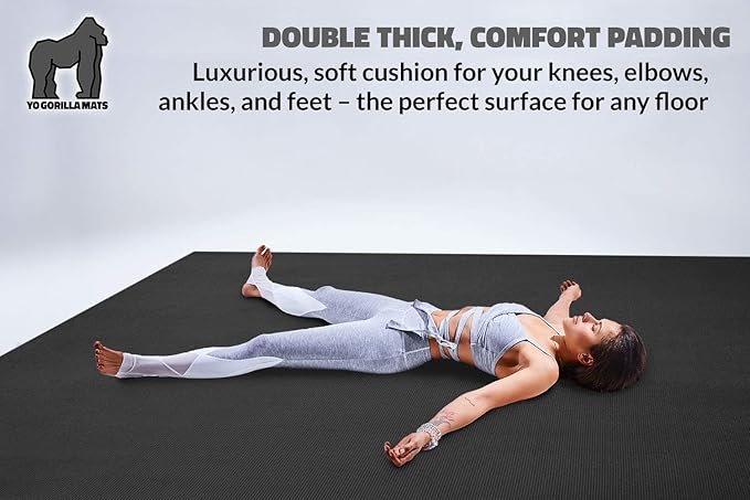 Gorilla Mats Premium Large Yoga Mat – 6' 4' x 8mm Extra