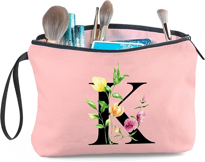 SEAMOON Birthday Thank You Appreciation Monogrammed Gifts for Mom Aunt Teacher Sister Friend Coworkers Bride Bridesmaid Makeup Cosmetic Bag with Mirror Mothers Day Christmas Graduation K