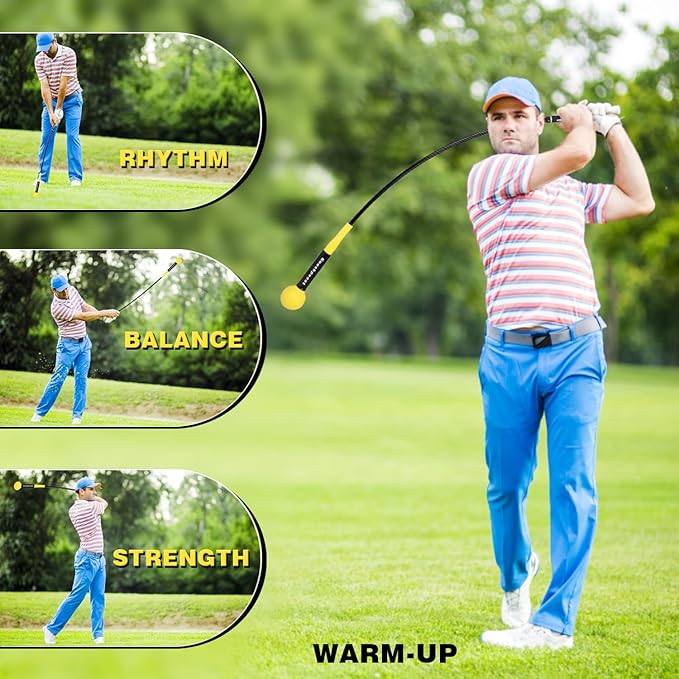 Golf Swing Trainer, Golf Warm-Up Stick for Improve Strength Tempo Balance and Flexibility, Golf Training Aid Ideal for Indoor and Outdoor Practice