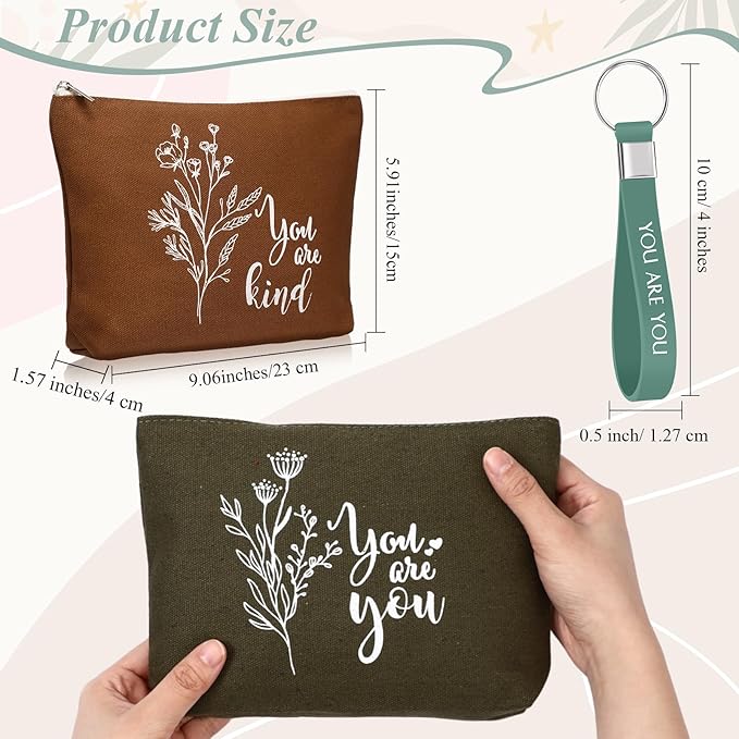 Inbagi 10 Set Inspirational Gifts Bulk for Women with 10 Keychains and 10 Bags Thank You Employee Appreciation for Adults