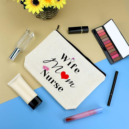 Nurse Gifts for Women Wife Mom Nurse Makeup Bag Nurses Day Gift Cosmetic Bag Thanksgiving Day Christmas Birthday Gift for Nurse Practitioner Mother's Day Gift Toiletry Bag Pouch