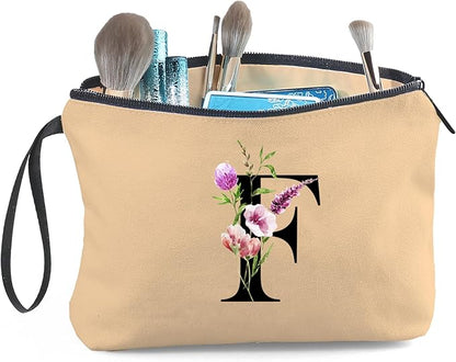 SEAMOON Birthday Thank You Appreciation Monogrammed Gifts for Mom Aunt Teacher Sister Friend Coworkers Bride Bridesmaid Makeup Cosmetic Bag with Mirror Mothers Day Christmas Graduation F