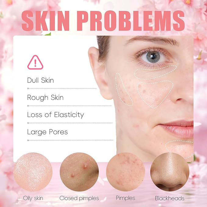 Skincare Set Sakura Women Skincare Gifts for Teen Girls - Travel Essentials for Women - Skin Care Set with Makeup Remover,Face Wash,Moisturizer,Face Mask - Face Care Set for Women (10PCS, Sakura)
