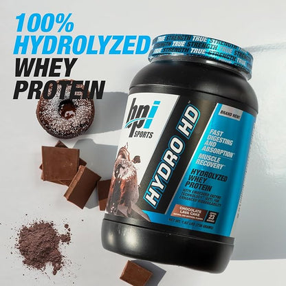 BPI Sports Hydro HD - 100% Hydrolyzed Whey Protein Powder - Muscle Growth, Recovery, 25g of Protein, Low Carb, Low Sugar, Fast Absorbing (23 Servings, Chocolate Lava Cake)