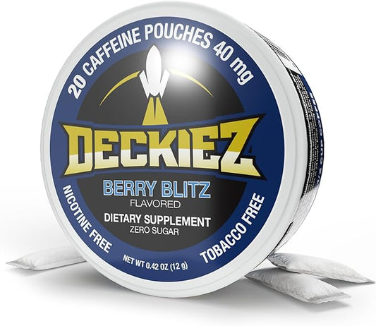 Caffeine Pouches, 1 Can (20 Pouches), Pre Workout Pouches, Coffee Pouches & Energy Drink Alternative, 40mg Caffeine per Pouch, Sugar Free Caffeine Supplement, Berry Blitz Flavor