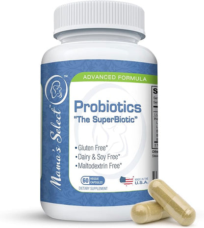 Mama’s Select Probiotics for Women Digestive Health, 9 Live Strains, Including Lactobacillus acidophilus, Adult Pre and Postpartum Gut Health Support, Weight Management, 10 Billion CFUs, 60 Capsules