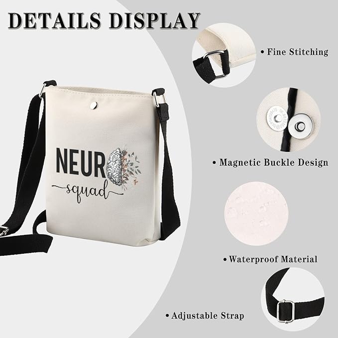 GJTIM Neuro Squad Gift Neuro Nurse Gift Neuro Team Rn Gift Neurology Surgery Nurse Nursing Zipper Pouch Makeup Bag (Neuro Squad CB)