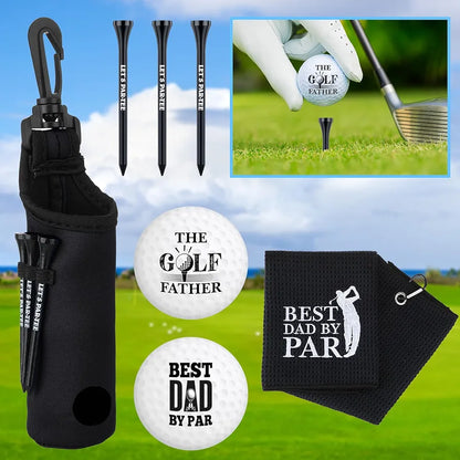 9 Pcs Golf Accessories Kit Golf Club Cleaning Kit Include Microfiber Towel, Cleaner Brush, Ball and Tee Holder, Divot Repair Tool, Ball Bag with Hook for Men Women Gifts