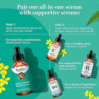 TruSkin Facial Serum with 11 Plant-Derived Vitamins & Minerals for Radiant, Healthy Skin