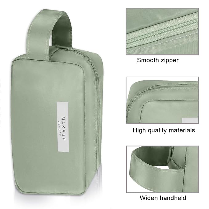 Travel Makeup Bag Cosmetic Bag Makeup Bag Toiletry bag for women and men (Green-3pcs)