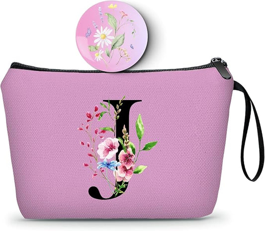 SEAMOON Birthday Inspirational Bridesmaid Proposal Team Small Gifts for Women Mom Aunt Teacher Sister Coworkers Makeup Cosmetic Bag Travel with Mirror Mothers Day Christmas Graduation J