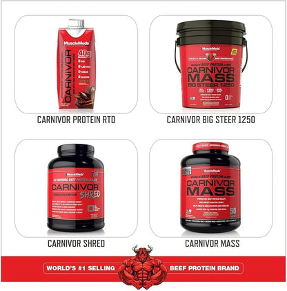 MuscleMeds Carnivor Beef Protein Isolate Powder, Cookies & Cream, 56 Servings, 1680 Gram, 59.2 Ounce, 3.7 Pound