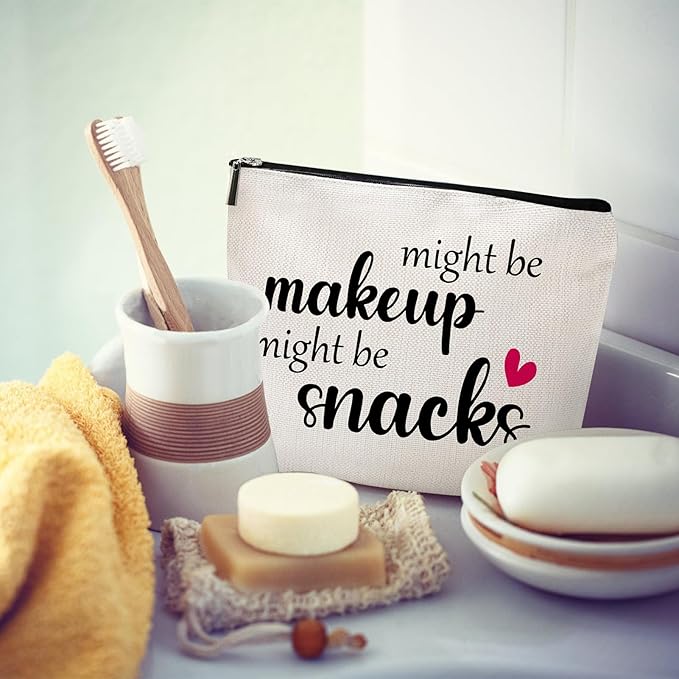Might Be Makeup Might Be Snakes Funny Makeup Bag Gift for Women Inspirational Cosmetics Pouch for Purse Travel Bag Cases for Toiletries Accessories Organizer