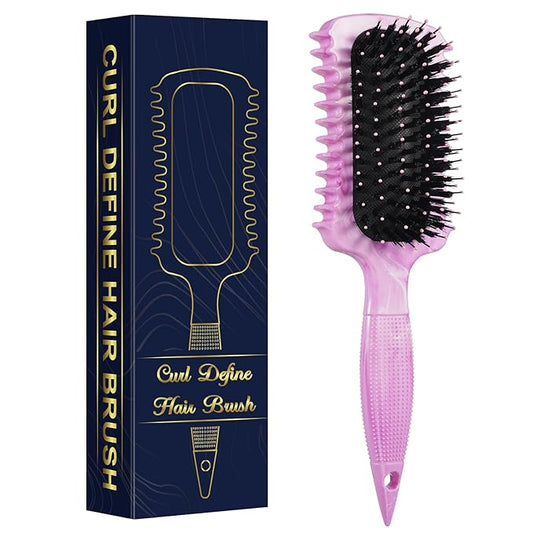 Curl Defining Brush, Volume Curly Hair Brush Products for Effortlessly Detangling Shaping and Styling Women's Men's Curls on All Wet or Dry Hair Types, Reduces Frizz (Marble Purple)
