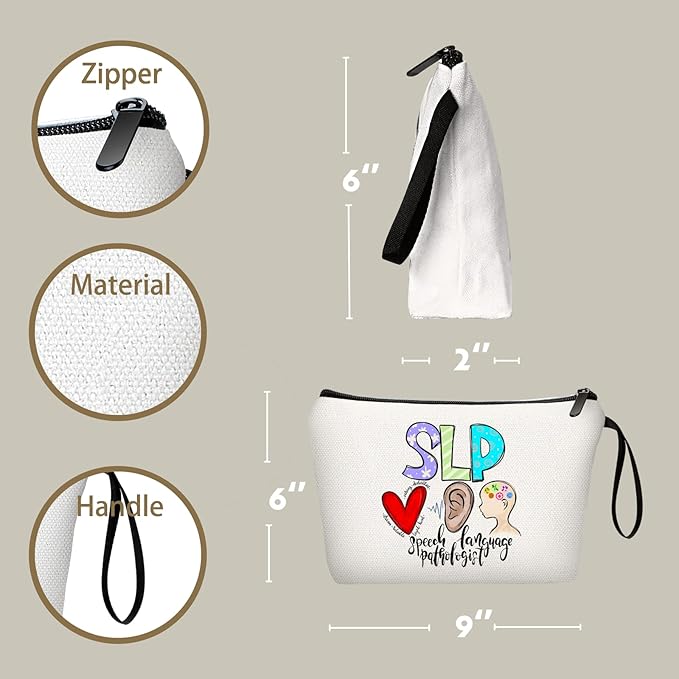 Speech Therapist Gift,Slp Gifts,Speech Pathologist Gifts,Therapist Gifts,Appreciation Gifts for Women,Speech Language Pathologist Gifts,Therapist Makeup Bag,Gift for Friend,Christmas Gifts