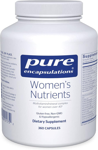 Pure Encapsulations Women's Nutrients - Multivitamin for Women Over 40 to Support Urinary Tract Health, Breast Cell Health & Eye Integrity* - with Vitamin C, Vitamin E & Vitamin A - 360 Capsules