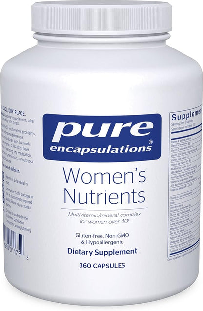 Pure Encapsulations Women's Nutrients - Multivitamin for Women Over 40 to Support Urinary Tract Health, Breast Cell Health & Eye Integrity* - with Vitamin C, Vitamin E & Vitamin A - 360 Capsules