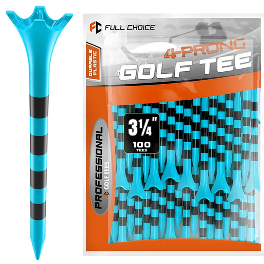 Professional Plastic Golf Tees 100 or 50 Pack , Enhanced Durability & Stability, Engineered to Minimize Friction and Side Spin
