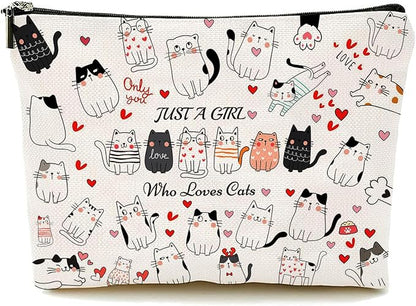 Cat Makeup Bags, Cat Lover Gifts for Girls Women, Cute Cosmetic Bag Birthday Christmas Gifts for Her, Sister, Daughter, Women