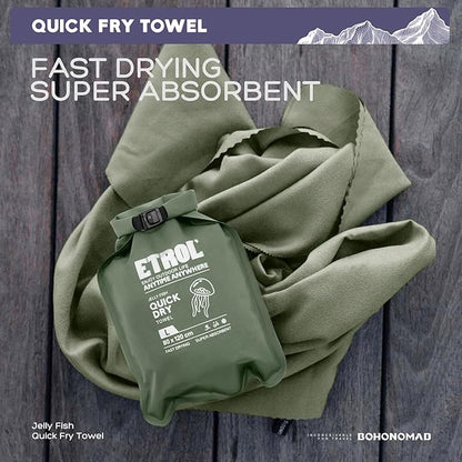 Camping Quick Dry Towel 40x180cm, Olive