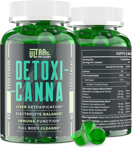 Detox Cleanse Gummies - Liver, Gut, Kidney Cleanse Detox & Repair, Rapid & Effective Full Body Cleanse Best for Women and Men with Milk Thistle - Natural Plant-Based Detox Supplement, 60 Gummies