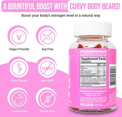 Chest Gummies for Women | Workout Support Gummies | Women’s Fitness Supplement | with Essential Herbs, Vitamins, Multivitamins, Fenugreek, and Ginseng | Berry Flavored | (60 Gummies)