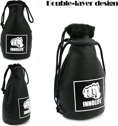INNOLIFE Boxing Slip Bag, Boxing Dodge Hide Speed Bag Maize Ball Leather Ball for Reflex Training, Boxing, Kickboxing, MMA Pendulum Training