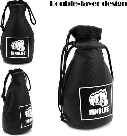 INNOLIFE Boxing Slip Bag, Boxing Dodge Hide Speed Bag Maize Ball Leather Ball for Reflex Training, Boxing, Kickboxing, MMA Pendulum Training