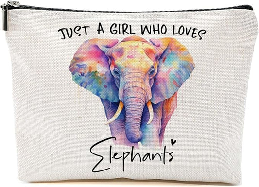 Elephant Gifts for Women Makeup Bag, Elephant Stuff Cosmetic Bag Travel Organizer Bags, Elephants Lovers Makeup Pouch, Christmas Birthday Animal Lovers Gifts for Women Girls Friends Daughter